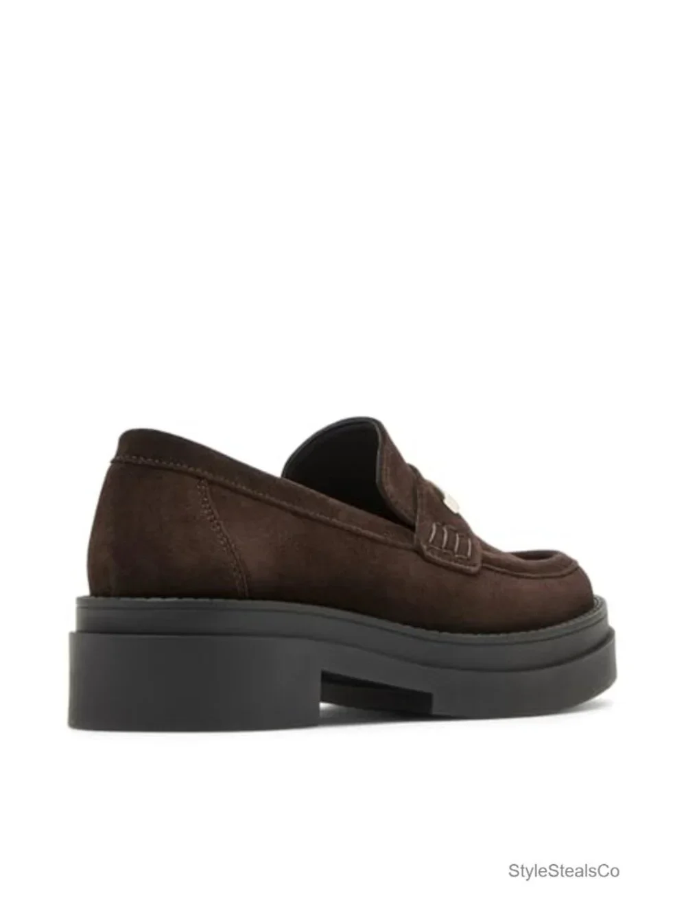 Ornamented Suede Pull-On Loafers - Casual Formal Flat